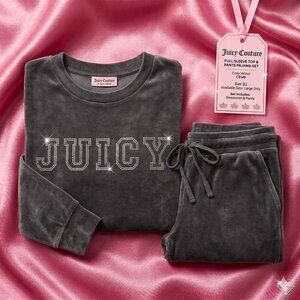 NWT Juicy Couture Silver Bling Gray Pajama Set